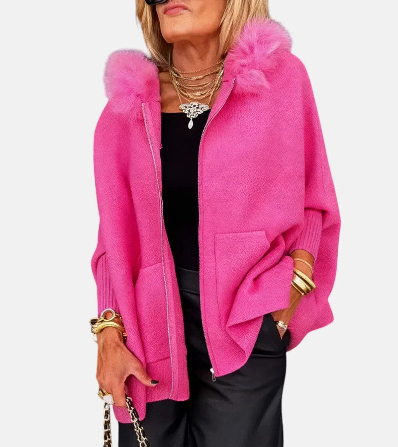 Diana | Casual Hooded Coat with Fur Collar