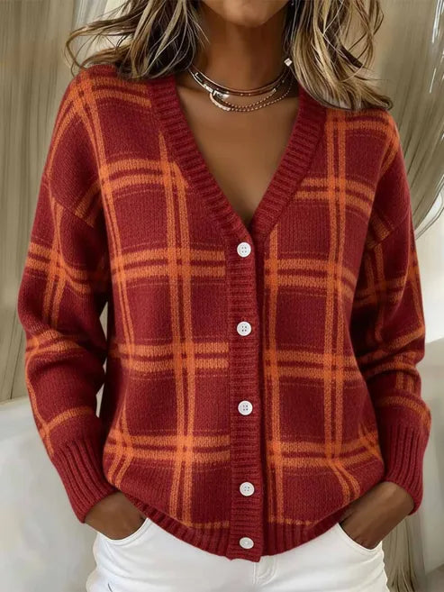 Florence | Elegant Plaid Cardigan