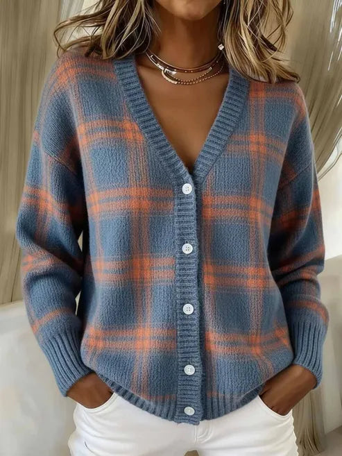 Florence | Elegant Plaid Cardigan