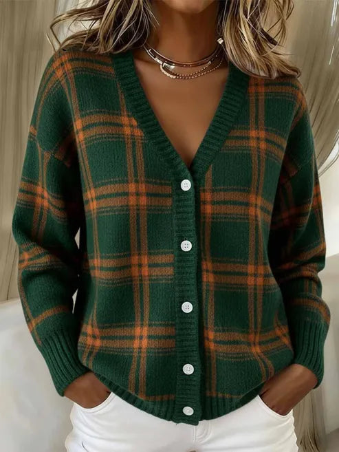 Florence | Elegant Plaid Cardigan