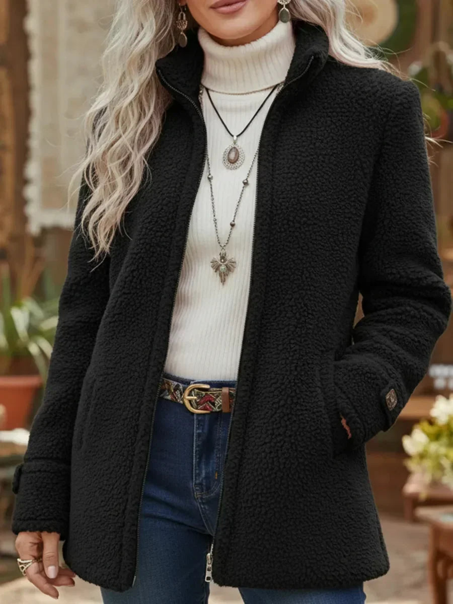 Chanelle | Full-Zip Lambswool-Feel Jacket